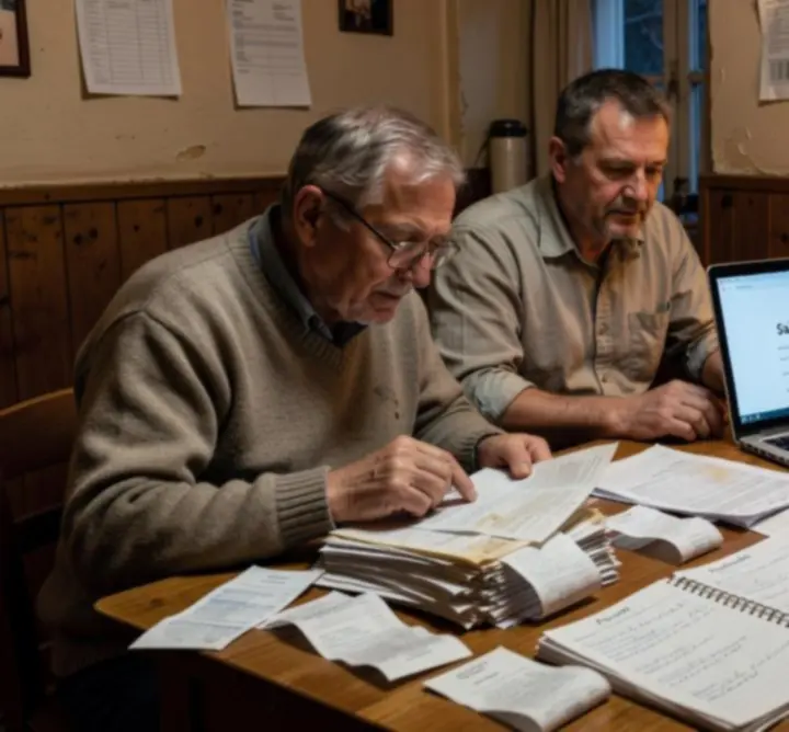 Biurko w firmie rodzinnej z uporządkowanymi dokumentami finansowymi