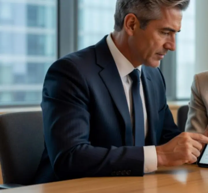 Spotkanie finansowe, podczas którego omawiana jest propozycja rozwiązań płatniczych